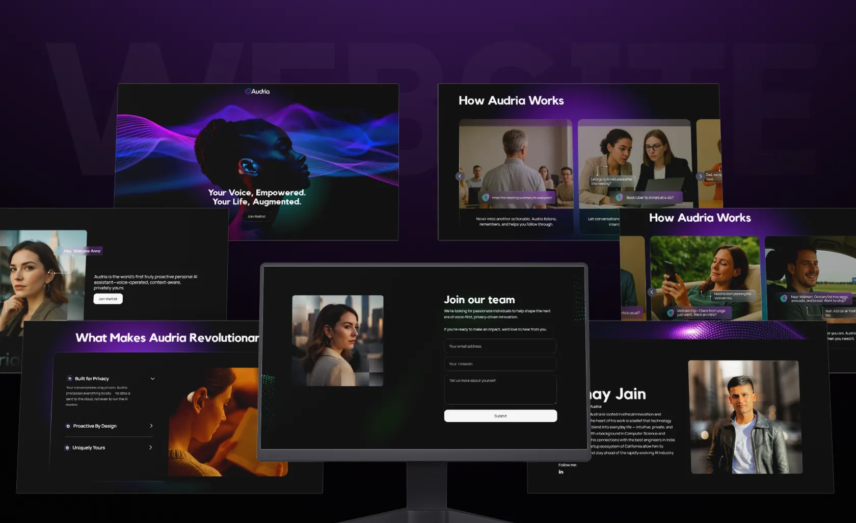 Audria product experience and features showcase